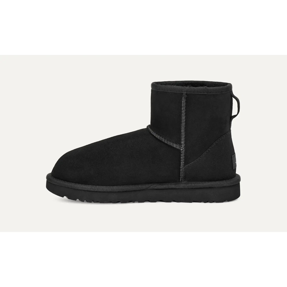 UGG Classic Mini II Women's Size 6 Shearling Winter Boot Black - NEW - Picture 3 of 5